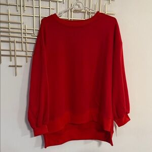 Red WREN+GLORY Sweatshirt no size but runs as a medium oversize